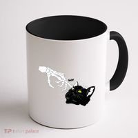 Funny Halloween Skeleton Boop Kitten Cat Nose Coffee Mug thumb 1