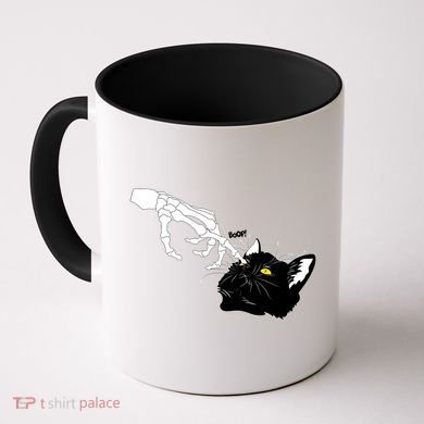 Funny Halloween Skeleton Boop Kitten Cat Nose Coffee Mug