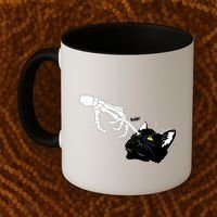 Funny Halloween Skeleton Boop Kitten Cat Nose Coffee Mug thumb 2