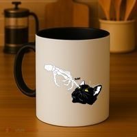 Funny Halloween Skeleton Boop Kitten Cat Nose Coffee Mug thumb 4