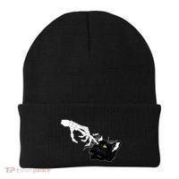 Funny Halloween Skeleton Boop Kitten Cat Nose Beanie thumb 0