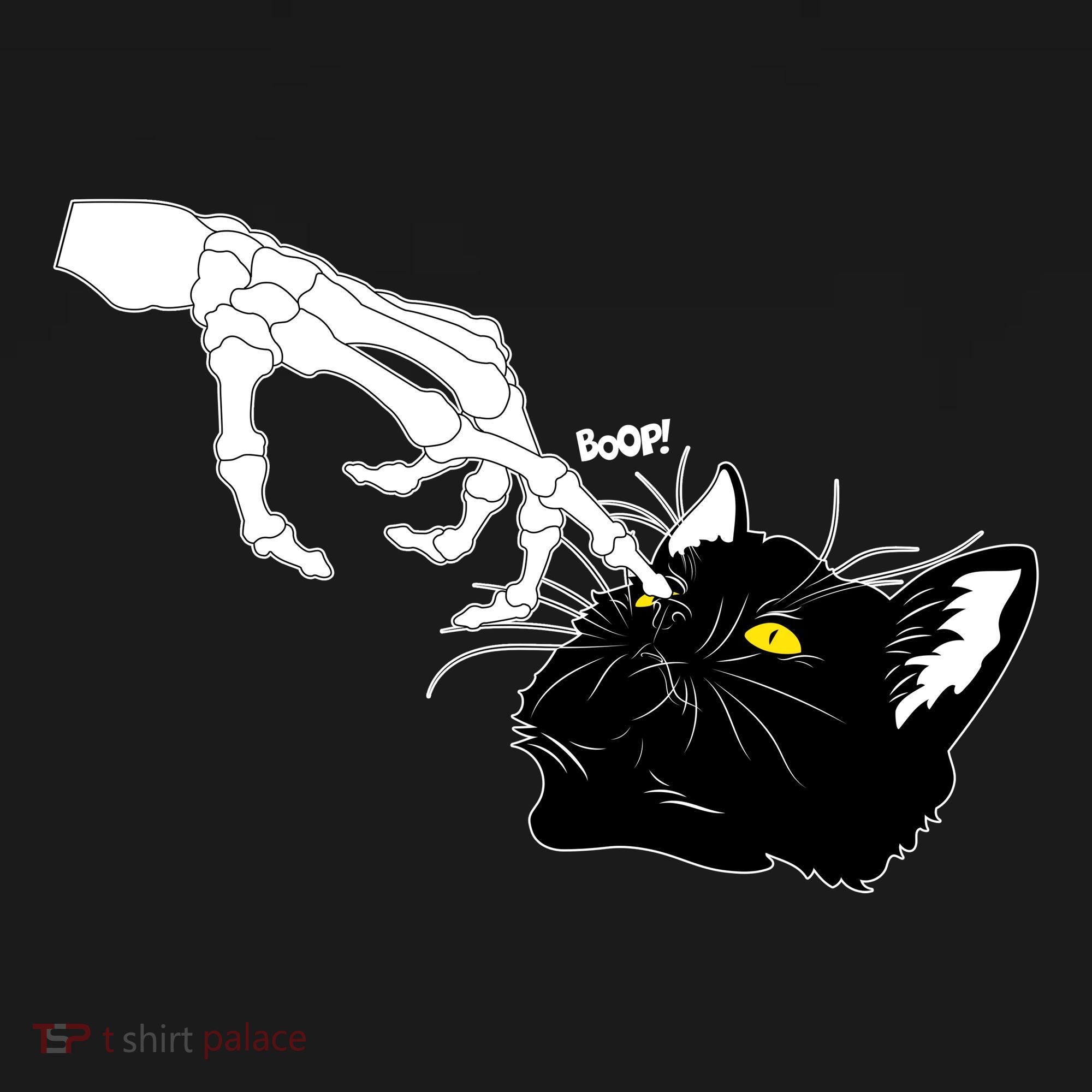Funny Halloween Skeleton Boop Kitten Cat Nose Polo