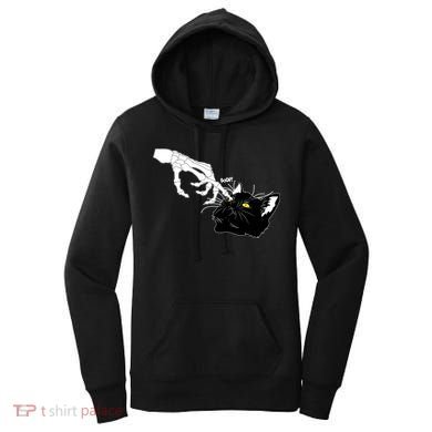 Funny Halloween Skeleton Boop Kitten Cat Nose Women's Hoodie