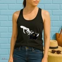 Funny Halloween Skeleton Boop Kitten Cat Nose Women's Tank Top thumb 2