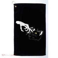 Funny Halloween Skeleton Boop Kitten Cat Nose Golf Towel thumb 0