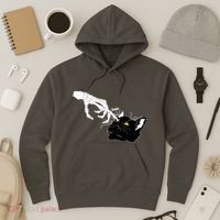 Funny Halloween Skeleton Boop Kitten Cat Nose Hoodie thumb 3