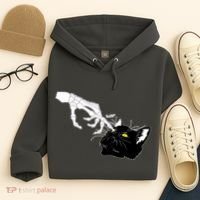 Funny Halloween Skeleton Boop Kitten Cat Nose Hoodie thumb 4