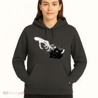 Funny Halloween Skeleton Boop Kitten Cat Nose Hoodie thumb 5