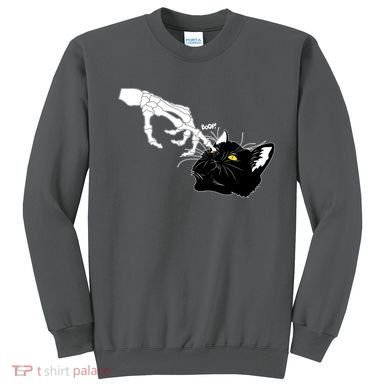 Funny Halloween Skeleton Boop Kitten Cat Nose Sweatshirt