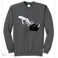 Funny Halloween Skeleton Boop Kitten Cat Nose Sweatshirt thumb 0