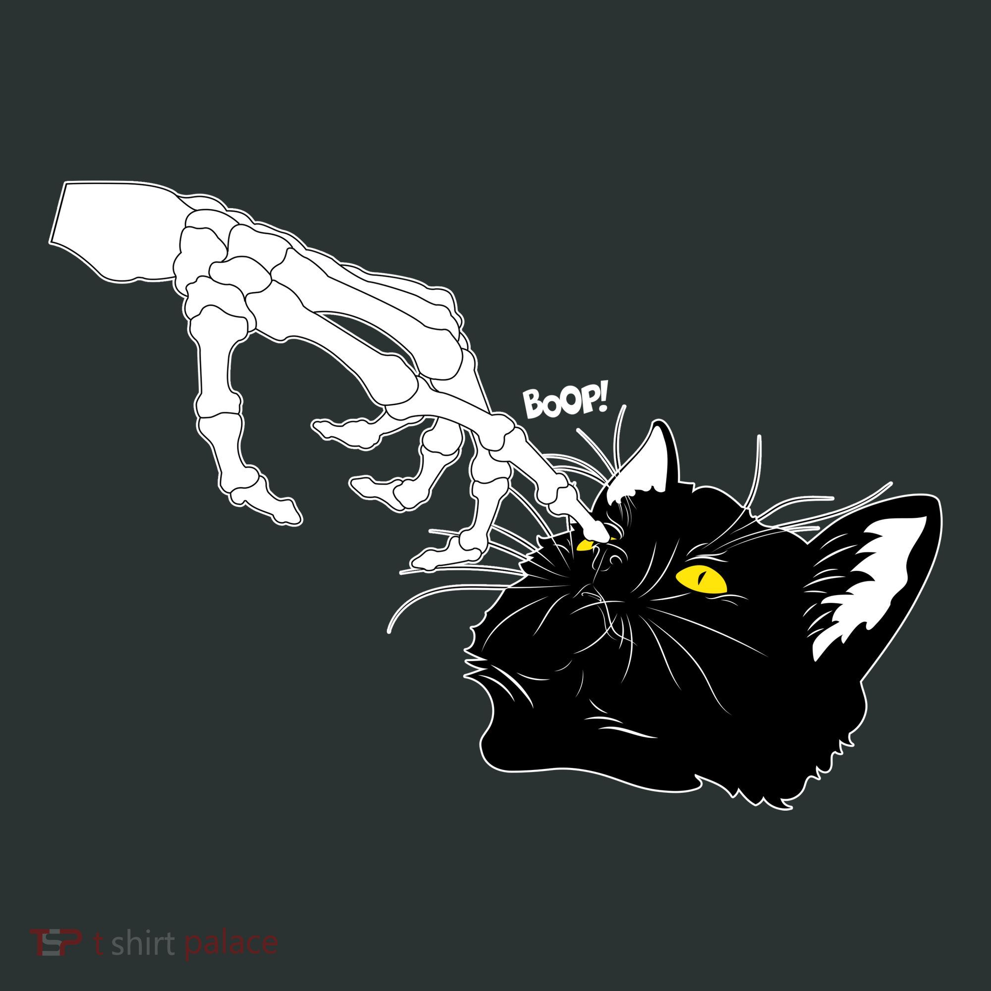 Funny Halloween Skeleton Boop Kitten Cat Nose T-Shirt