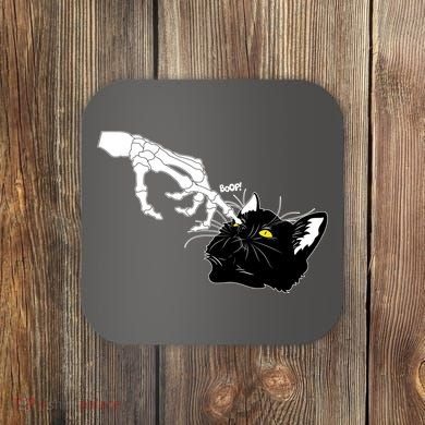 Funny Halloween Skeleton Boop Kitten Cat Nose Coaster