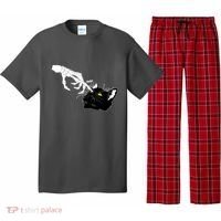 Funny Halloween Skeleton Boop Kitten Cat Nose Pajama Set thumb 0