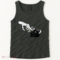 Funny Halloween Skeleton Boop Kitten Cat Nose Tank Top thumb 2