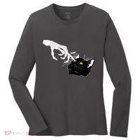 Funny Halloween Skeleton Boop Kitten Cat Nose Women's Long Sleeve Shirt thumb 0