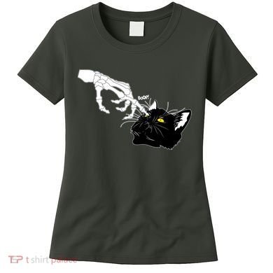 Funny Halloween Skeleton Boop Kitten Cat Nose Women's T-Shirt