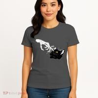 Funny Halloween Skeleton Boop Kitten Cat Nose Women's T-Shirt thumb 4