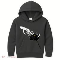 Funny Halloween Skeleton Boop Kitten Cat Nose Kids Hoodie thumb 0