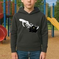 Funny Halloween Skeleton Boop Kitten Cat Nose Kids Hoodie thumb 2