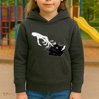 Funny Halloween Skeleton Boop Kitten Cat Nose Kids Hoodie thumb 3