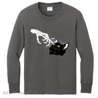 Funny Halloween Skeleton Boop Kitten Cat Nose Kids Long Sleeve Shirt thumb 0