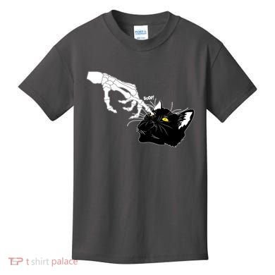 Funny Halloween Skeleton Boop Kitten Cat Nose Kids T-Shirt