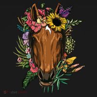 Floral Horse Spring Nature Horse Lovers For Women Men Ornament thumb 1