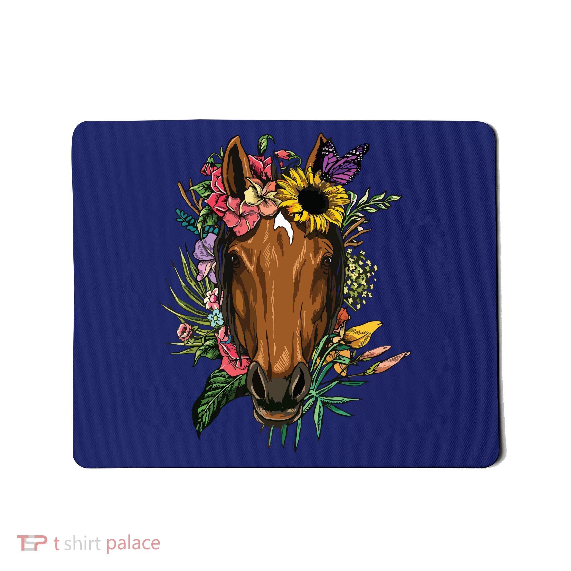 Floral Horse Spring Nature Horse Lovers For Women Men Mousepad