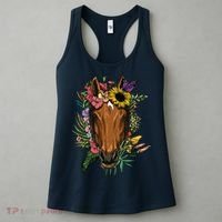 Floral Horse Spring Nature Horse Lovers For Women Men Women's Tank Top thumb 3