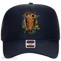 Floral Horse Spring Nature Horse Lovers For Women Men Hat thumb 0