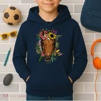 Floral Horse Spring Nature Horse Lovers For Women Men Kids Hoodie thumb 2