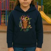 Floral Horse Spring Nature Horse Lovers For Women Men Kids Hoodie thumb 3