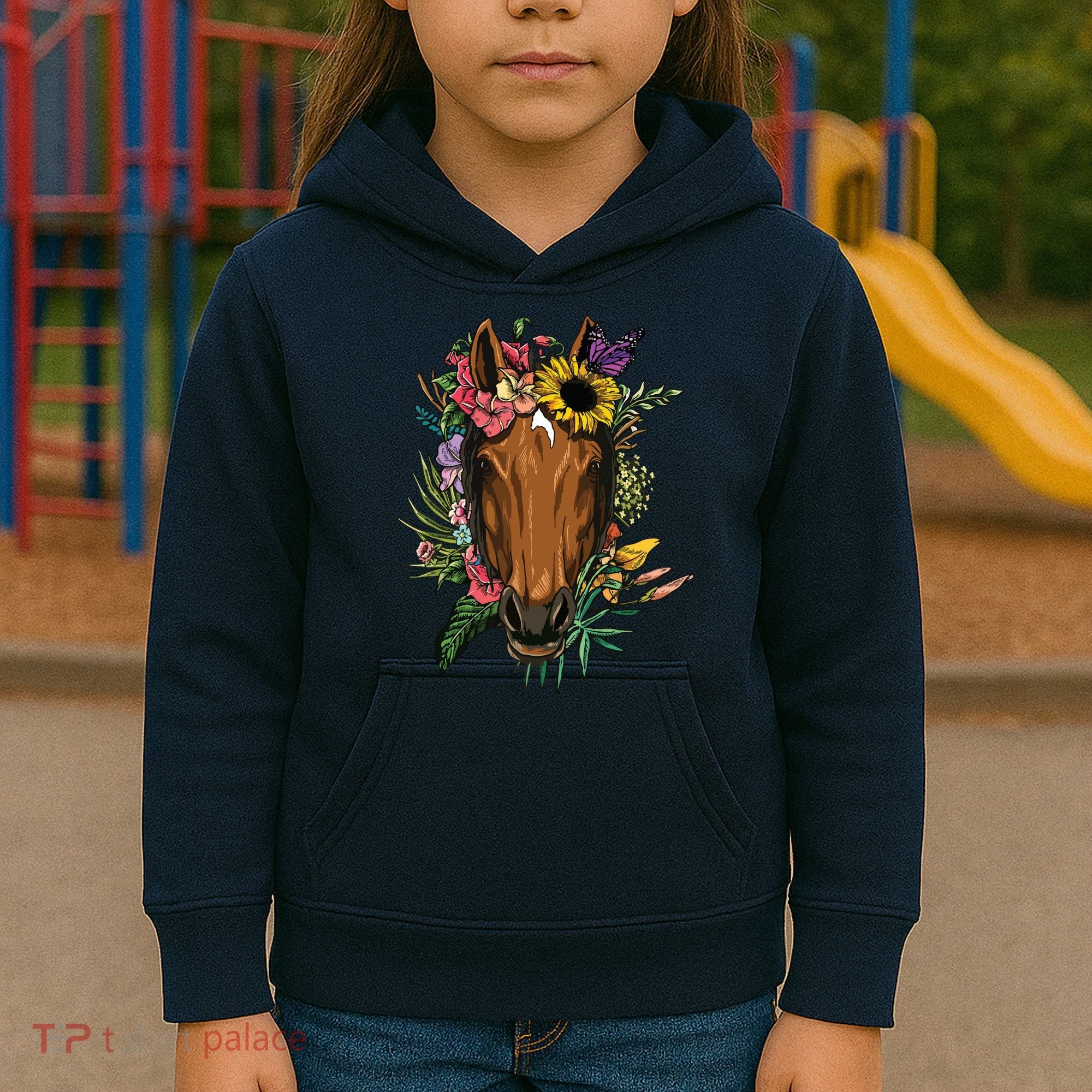Floral Horse Spring Nature Horse Lovers For Women Men Kids Hoodie