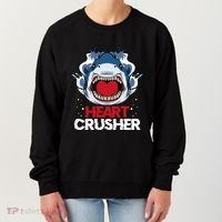 Funny Heart Shark Crusher Valentines Day Jawsome Beach Gift Women's Sweatshirt thumb 0