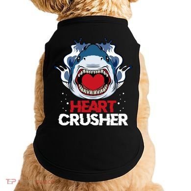 Funny Heart Shark Crusher Valentines Day Jawsome Beach Gift Doggie Tank