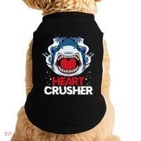 Funny Heart Shark Crusher Valentines Day Jawsome Beach Gift Doggie Tank thumb 0