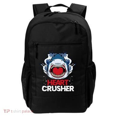 Funny Heart Shark Crusher Valentines Day Jawsome Beach Gift Backpack