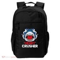 Funny Heart Shark Crusher Valentines Day Jawsome Beach Gift Backpack thumb 0