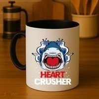 Funny Heart Shark Crusher Valentines Day Jawsome Beach Gift Coffee Mug thumb 4