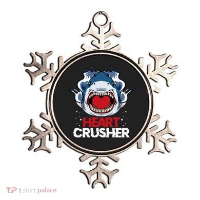 Funny Heart Shark Crusher Valentines Day Jawsome Beach Gift Ornament