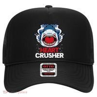 Funny Heart Shark Crusher Valentines Day Jawsome Beach Gift Hat thumb 0