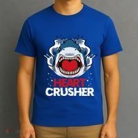 Funny Heart Shark Crusher Valentines Day Jawsome Beach Gift T-Shirt thumb 3