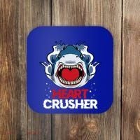 Funny Heart Shark Crusher Valentines Day Jawsome Beach Gift Coaster thumb 0