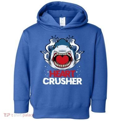 Funny Heart Shark Crusher Valentines Day Jawsome Beach Gift Toddler Hoodie