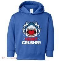 Funny Heart Shark Crusher Valentines Day Jawsome Beach Gift Toddler Hoodie thumb 0