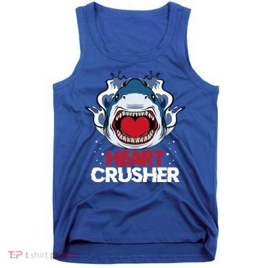 Funny Heart Shark Crusher Valentines Day Jawsome Beach Gift Tank Top