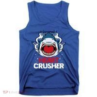 Funny Heart Shark Crusher Valentines Day Jawsome Beach Gift Tank Top thumb 0