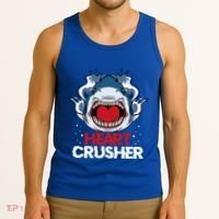 Funny Heart Shark Crusher Valentines Day Jawsome Beach Gift Tank Top thumb 3