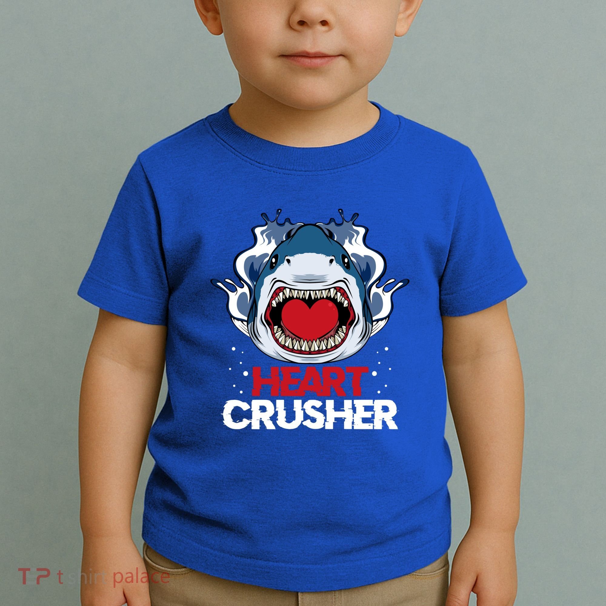 Funny Heart Shark Crusher Valentines Day Jawsome Beach Gift Toddler T-Shirt