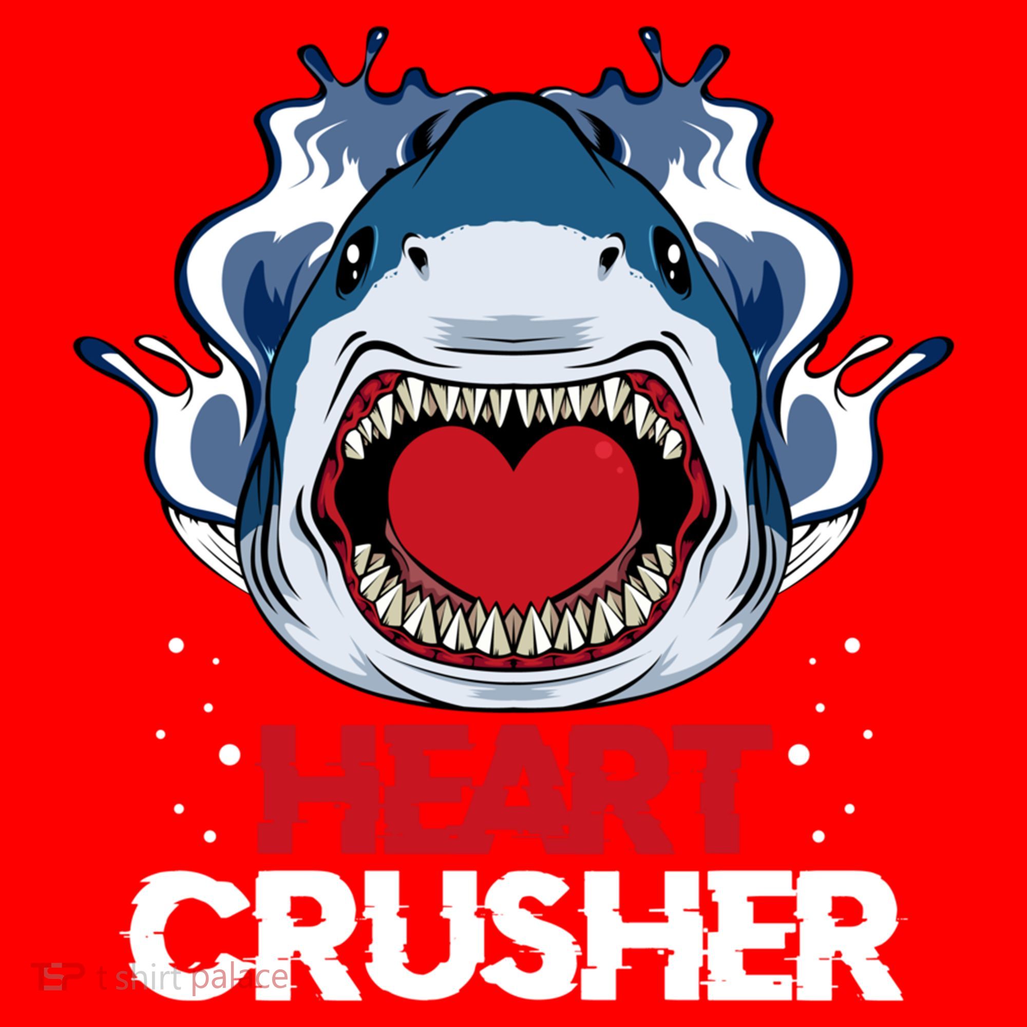 Funny Heart Shark Crusher Valentines Day Jawsome Beach Gift Santa Hat